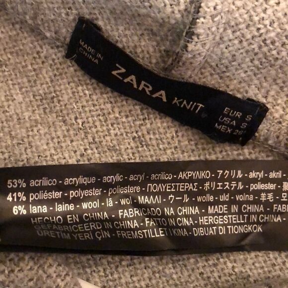 Zara knit crop hoodie heavy draw strings - Picture 7 of 8